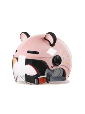 Casco Bicicleta Regulable Con Mica Para Niños Rosado