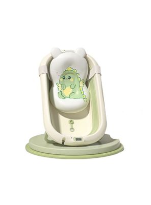 Bañera Con Termómetro Cojín Premium Verde LuBabycas