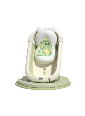 Imagen 2 del producto Bañera Con Termómetro Cojín Premium Verde LuBabycas