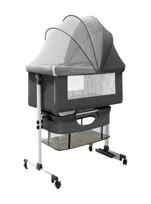 Cuna Colecho Con Mudador Y Accesorios Lubabycas Gris