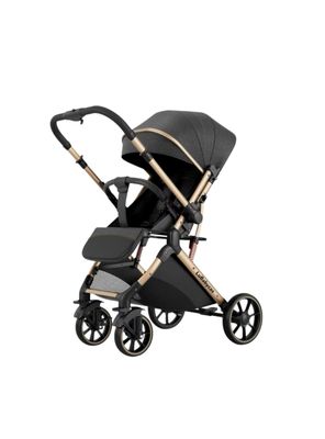 Coche De Paseo Reversible Con Cubre Pies B1 Negro LuBabycas