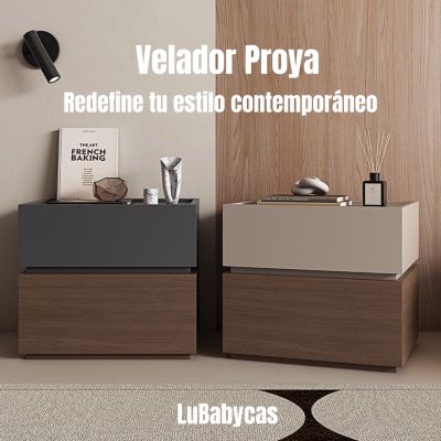 Imagen 2 del producto Velador 2 Cajones Flexibles Listo Para Usar Café LuBabycas
