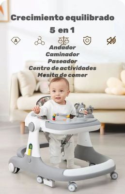 Imagen 2 del producto Andador Caminador 5 En 1 Con Apoya Pies Lubabycas Rojo