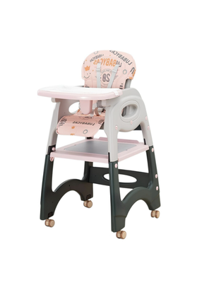Imagen 2 del producto Silla De Comer Multifuncional Con Ruedas Rosada Lubabycas
