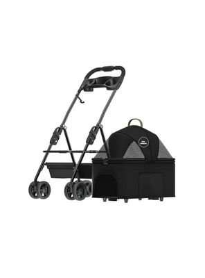 Coche Plegable 2 En 1 Para Mascotas LuBabycas Negro