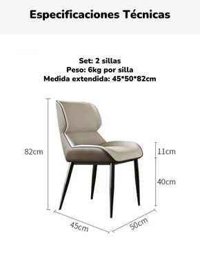 Imagen 2 del producto Pack 2 Sillas de Comedor Home By LuBabycas