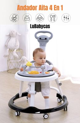 Imagen 2 del producto Andador Caminador 4 En 1 Aita Con Manilla LuBabycas Gris