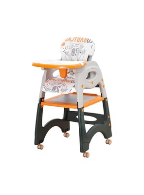 Imagen 2 del producto Silla De Comer Multifuncional Con Ruedas Naranja Lubabycas