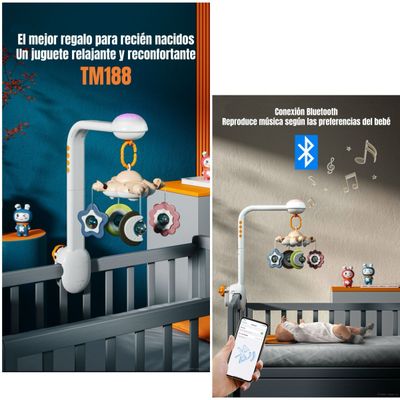 Imagen 2 del producto Móvil Proyector Luz Bluetooth Giratorio TM188 LuBabycas