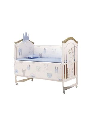 Cuna Colecho Madera Con Mudador Mosquitero Lubabycas Azul
