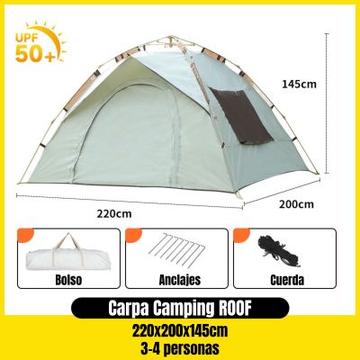 Imagen 2 del producto Carpa Camping Automática 4 Personas Con Accesorios Roof Gris