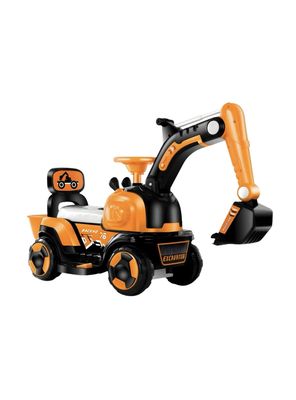 Excavadora Eléctrica Montable Luces Música LuBabycas Naranja
