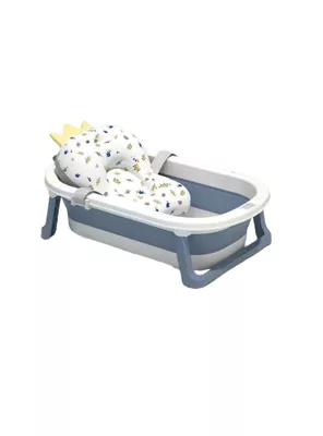 Bañera Plegable Con Termómetro, Cojin Y Más Accesorios Azul