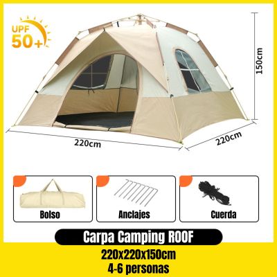Imagen 2 del producto Carpa Camping Automática 6 Personas Con Accesorios Roof Café