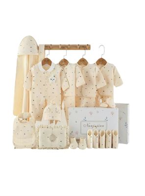 Pack Ajuar Bebé Ropa Algodón 24 Piezas Amarillo Lubabycas