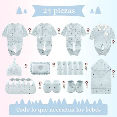 Imagen 2 del producto Pack Ajuar Bebé Ropa Algodón 24 Piezas Amarillo Lubabycas