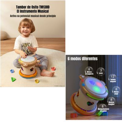 Imagen 2 del producto Tambor Musical Niños Multifuncional 6 Modos TM138D LuBabycas