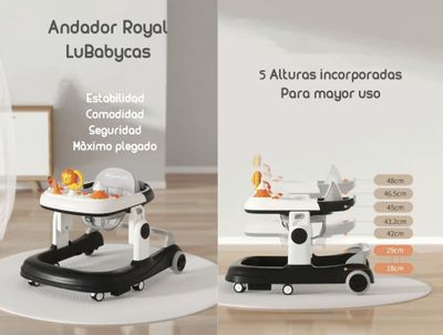 Imagen 2 del producto Andador Con Apoya Pies Y Más Accesorios Lubabycas Gris