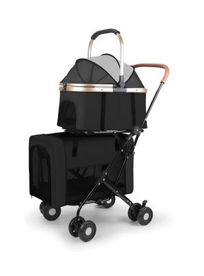 Imagen 2 del producto Cochecito Doble Para Mascotas Acura Negro By LuBabycas