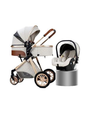 Imagen 1 del producto Coche Deluxe Con Silla Nido Y Accesorios Blanco Lubabycas