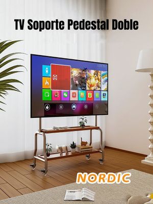 Imagen 2 del producto Soporte TV Rack Pedestal 40”-75” Ruedas Doble Almacenamiento