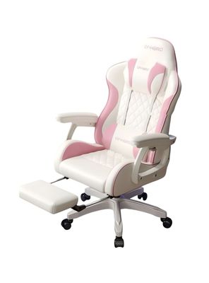 Silla Gamer Ergonómica Reclinable Con Reposapies Rosada