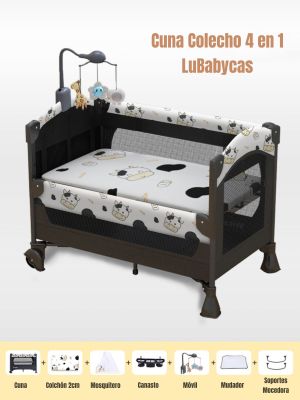 Imagen 2 del producto Cuna Colecho Corral Mecedora 4 En 1 Lubabycas Blanco