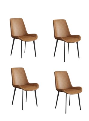 Set 4 Sillas De Comedor Cuero PU Estilo Italiano LuBabycas