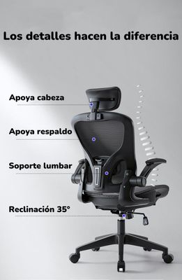 Imagen 2 del producto Silla De Escritorio Gris Con Apoya Cabeza W901 By LuBabycas