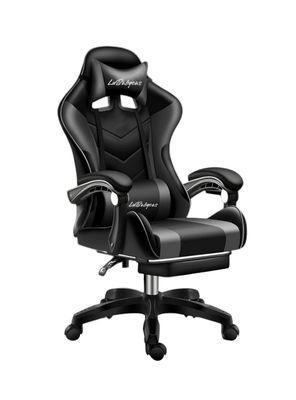 Silla Gamer Reclinable Con Reposa Pies Negra LuBabycas