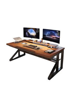 Escritorio De Madera Con Repisa Inferior 140x60x72cm Crown