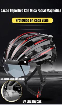 Imagen 2 del producto Casco Bicicleta Con Mica Facial Magnética LuBabycas