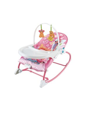 Mecedora Silla de Comer 2 en 1 Vibración Rosada LuBabycas