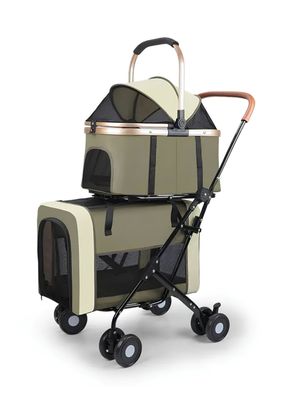 Imagen 2 del producto Cochecito Doble Para Mascotas Acura Verde By LuBabycas