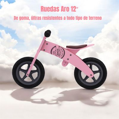 Imagen 2 del producto Bicicleta de Equilibrio Madera Wood LuBabycas Rosada