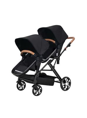 Coche Cuna Doble Multiposiciones Compacto Negro By LuBabycas