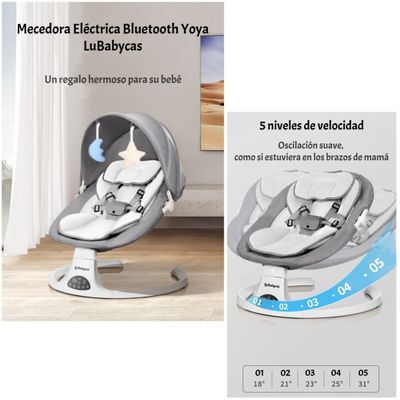 Imagen 2 del producto Mecedora Eléctrica 2 En 1 Bluetooth Yoya Rosada LuBabycas