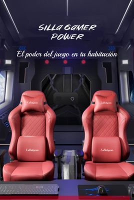 Imagen 2 del producto Silla Gamer Premium Reclinable Con Reposapies Power Roja