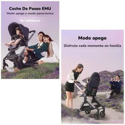 Imagen 2 del producto Coche De Paseo De Aluminio 2 Modos EMU Azul LuBabycas