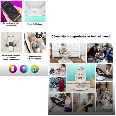 Imagen 2 del producto Mecedora Eléctrica Con Melodías Bluetooth 4 Moms LuBabycas