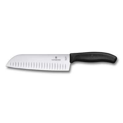Cuchillo Santoku Swiss Classic, caja. Color Negro. Hoja 17 cm. Victorinox