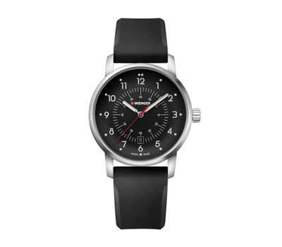 Reloj Avenue 42 mm Correa silicona dial negro Wenger