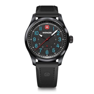 Reloj Terragraph 43 mm correa silicona negro Wenger