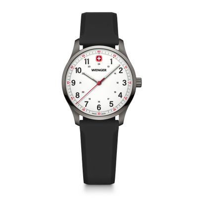 Reloj City Sport 34 mm correa silicona negro Wenger