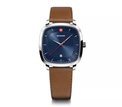 Reloj Vintage Classic cuero dial azul Wenger