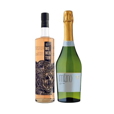 Licor Momentum Flor de Sauco + Espumantes Milano Brut 750cc