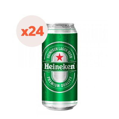 24X Cerveza Heineken Lata 5° 473Cc