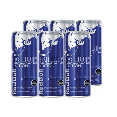 6x Bebida Energética Red Bull Blue Edition 250cc