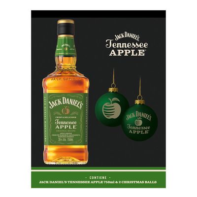 Imagen 2 del producto Whiskey Jack Daniels Apple 750cc + 2 Esferas Navideñas
