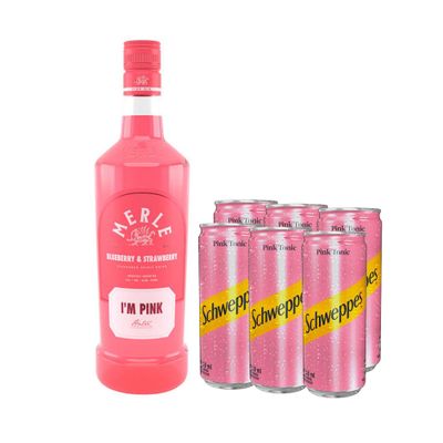 Gin Merle I'M Pink 750cc + 6x Schweppes Pink Tonic 310cc